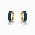 Aureva Sapphire Baguette Hoops- Gold Earrings for Women