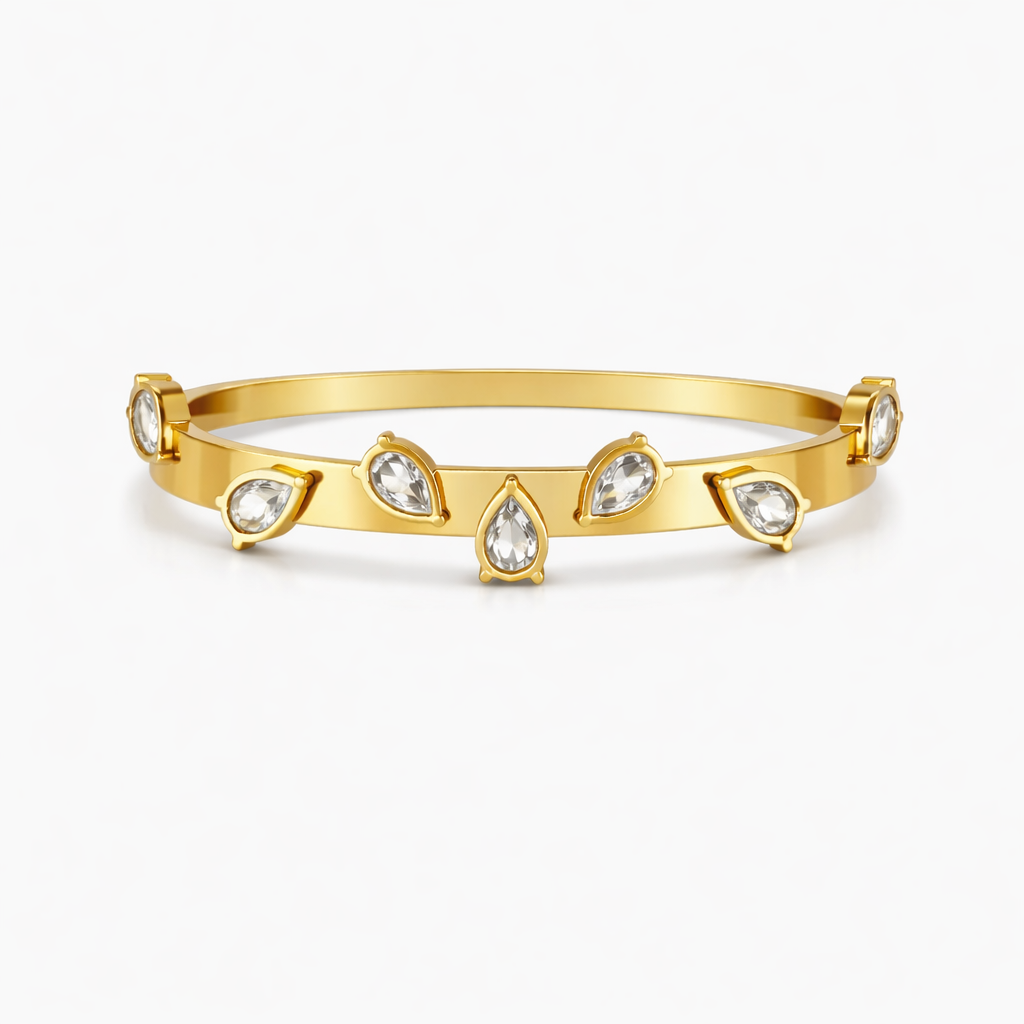 Luxury Pear Cut Crystal Bangle
