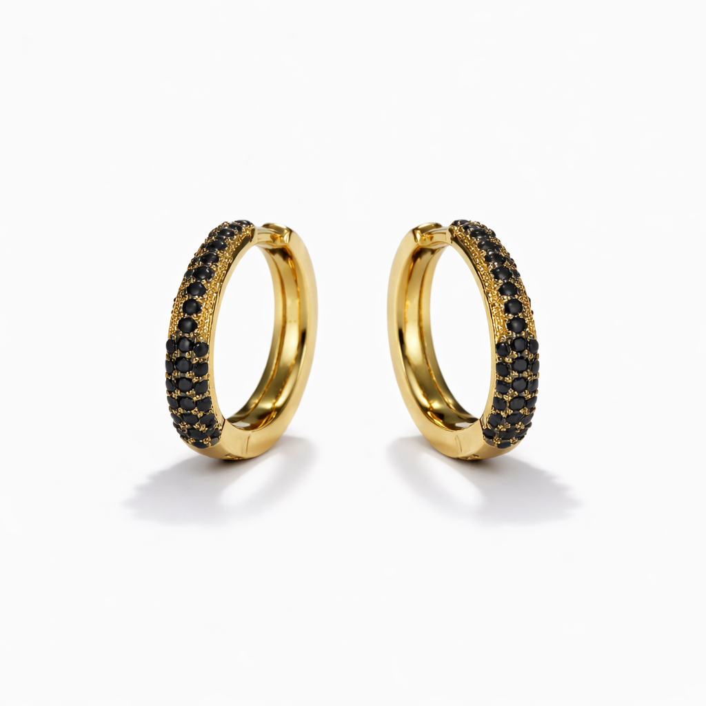 Aureva Lumi Pavé Hopps- Gold Earrings for Women