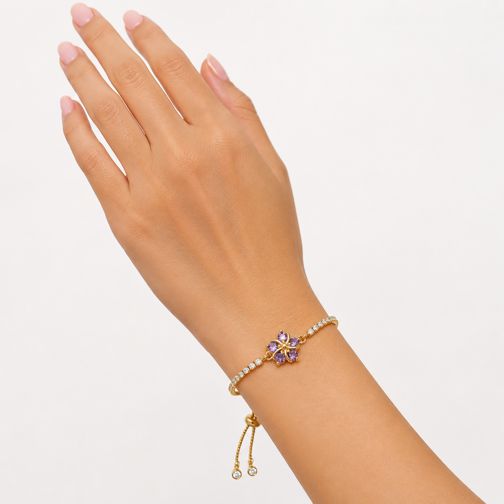 Bloom Tennis Bracelet- Gold Bracelet for Women