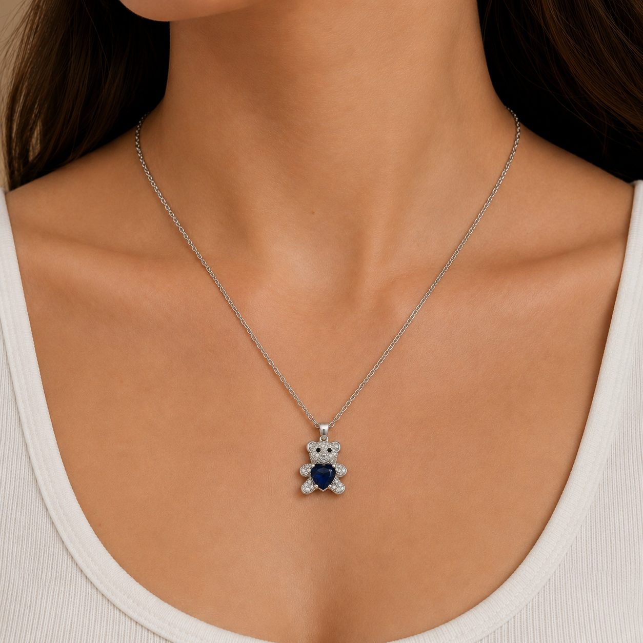 Aureva Bear Gem Necklace- Gold Necklace for Women