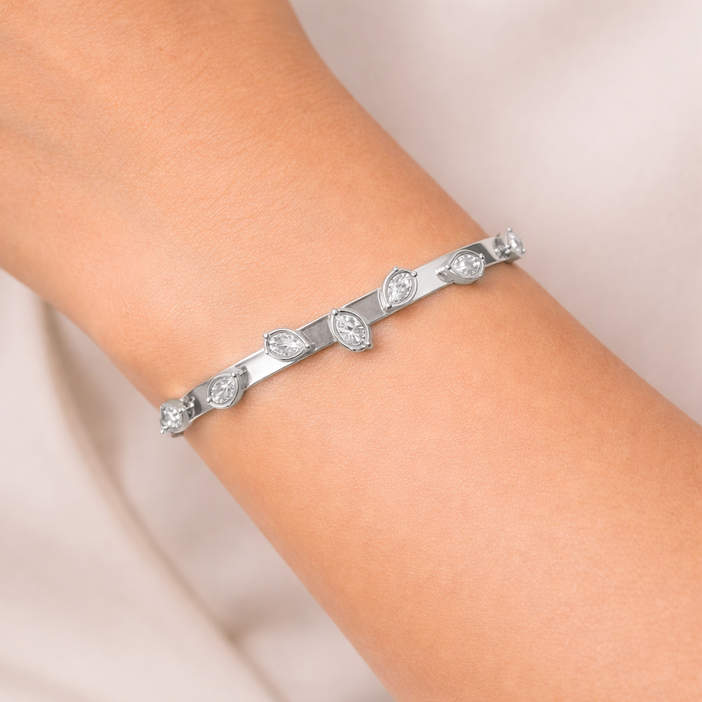 Luxury Pear Cut Crystal Bangle