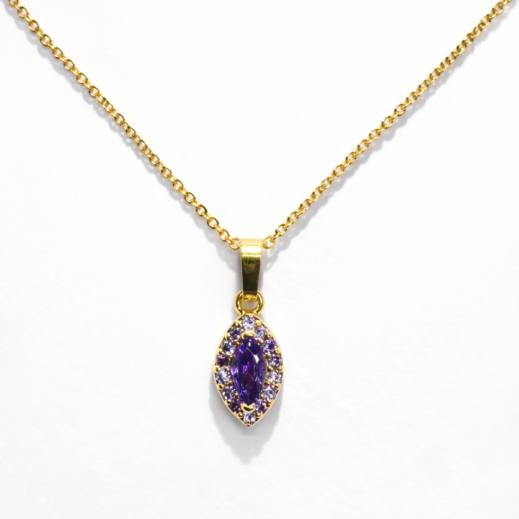 Aureva Twin Aura Gem Necklace- Gold Necklace for Women