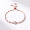 Aureva Evil Eye Heart Bracelet- Rose Gold Bracelet for Women