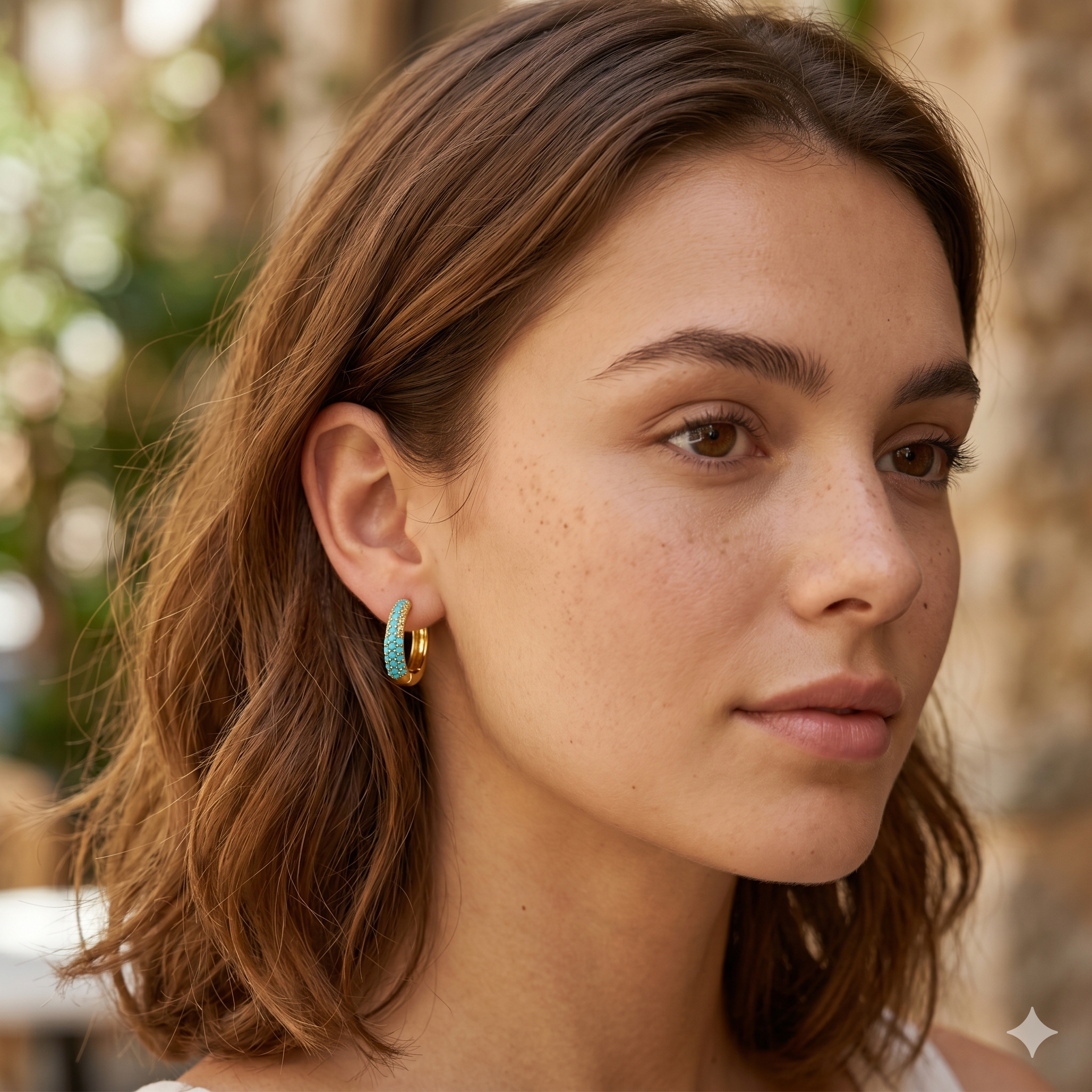 Aureva Lumi Pavé Hopps- Gold Earrings for Women
