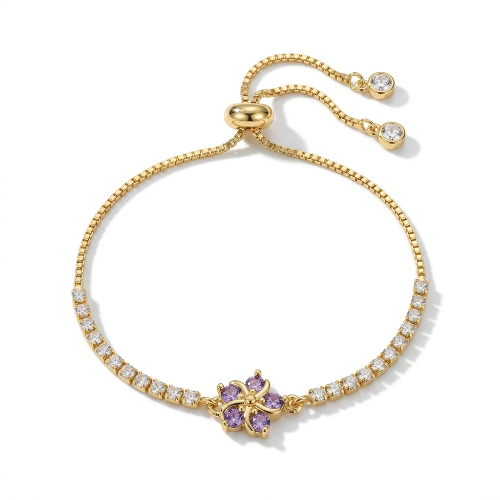 Bloom Tennis Bracelet- Gold Bracelet for Women