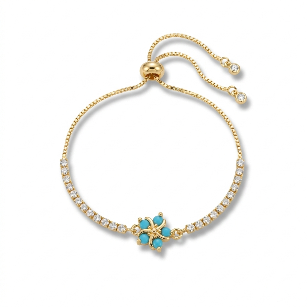 Bloom Tennis Bracelet- Gold Bracelet for Women