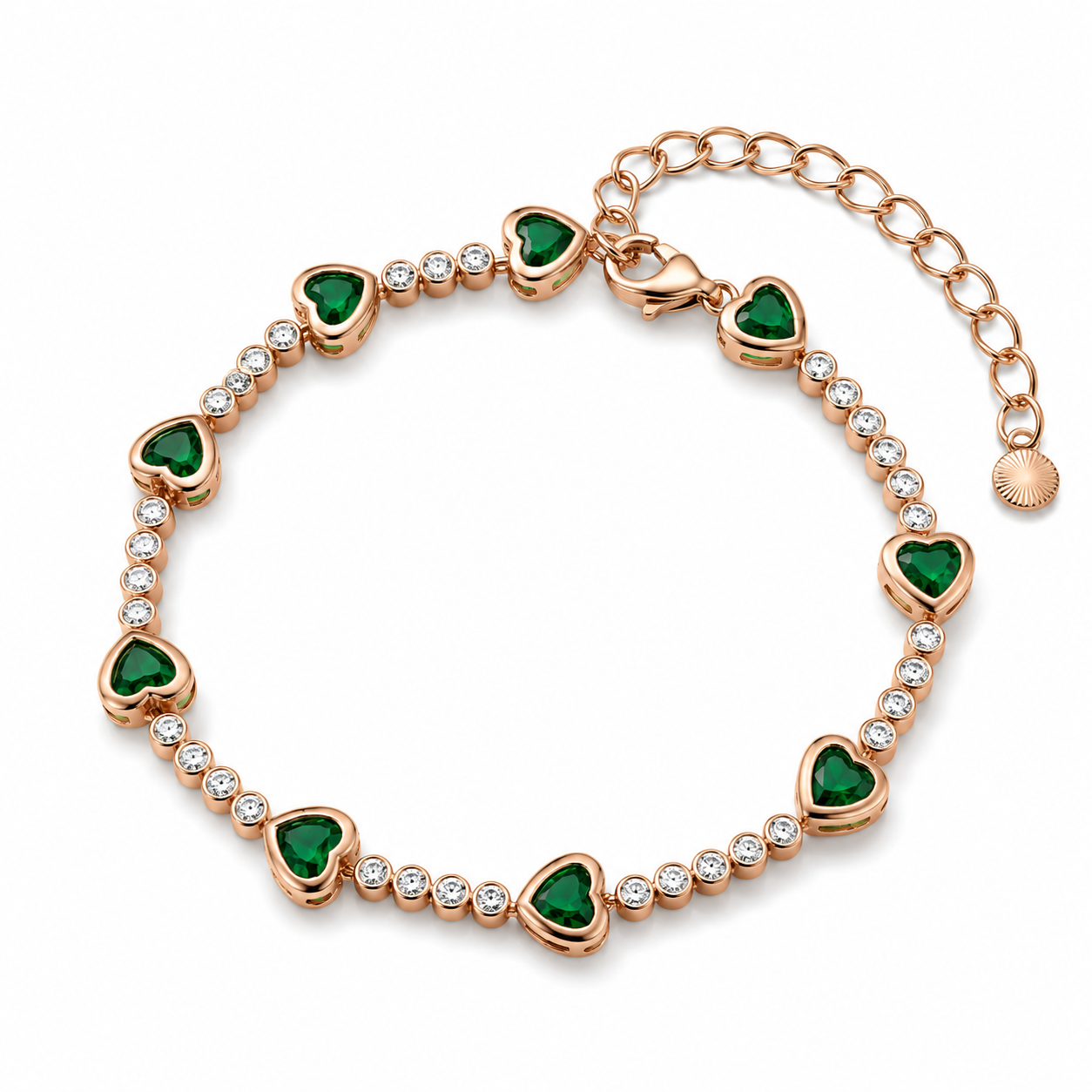 Blush Heart Tennis Bracelet