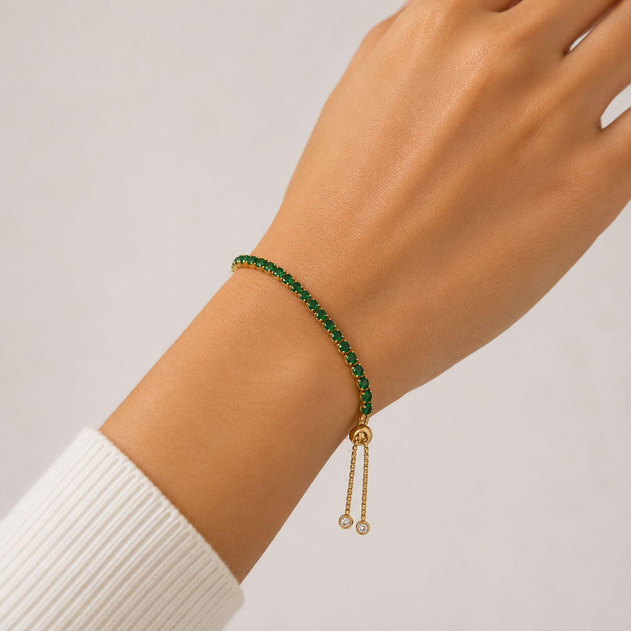 Aurora Tennis Bracelet- Gold Gemstone Bracelet for Women