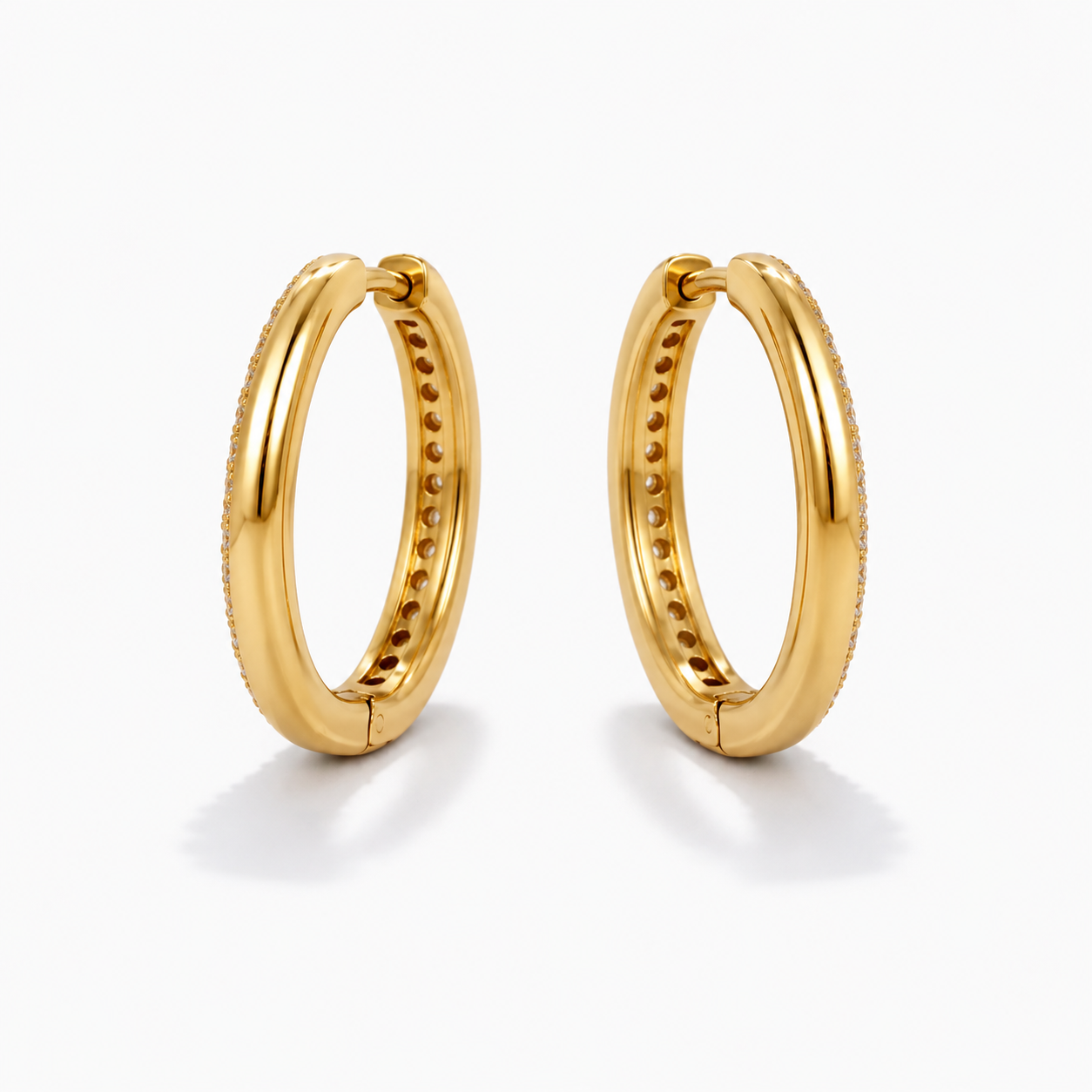 Aureva Lumi Pavé Hopps- Gold Earrings for Women