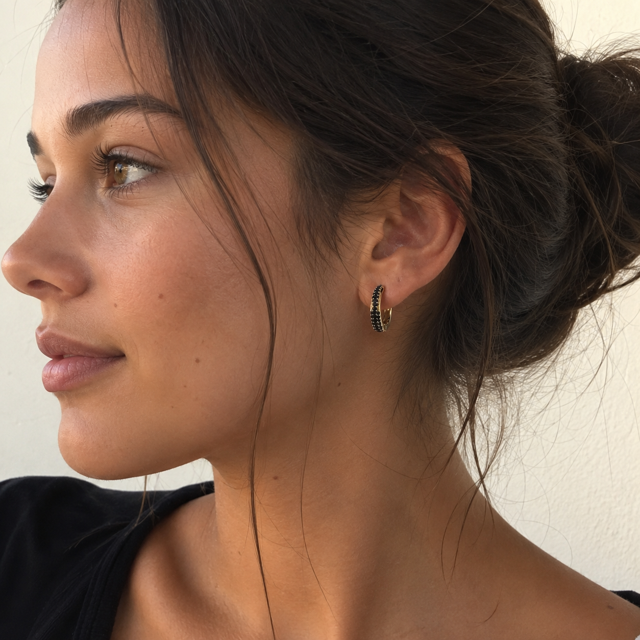 Aureva Lumi Pavé Hopps- Gold Earrings for Women