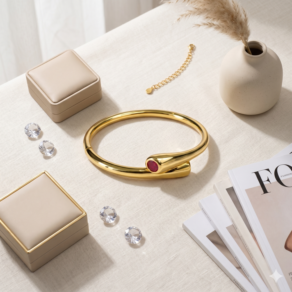 Aureva The Embrace Bangle- Gold Bracelet For Women
