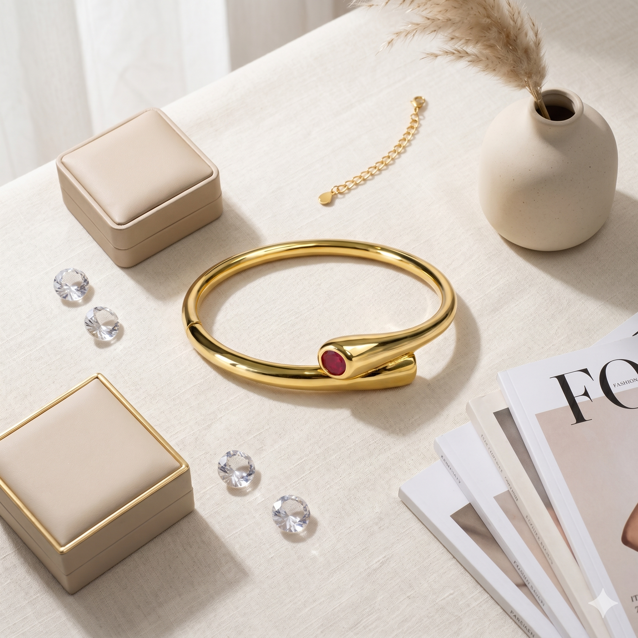 Aureva The Embrace Bangle- Gold Bracelet For Women