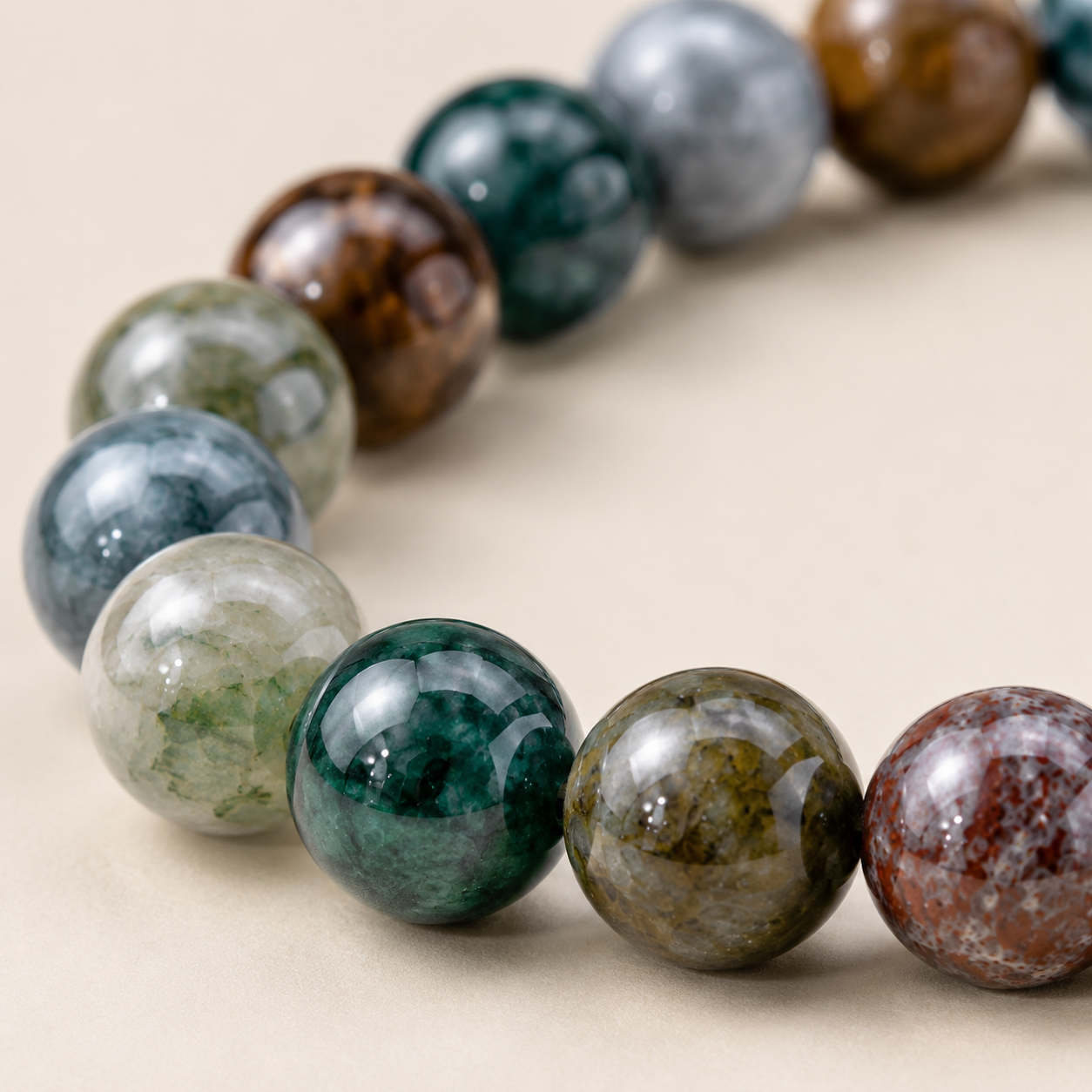 Mixed Agate Bead Bracelet