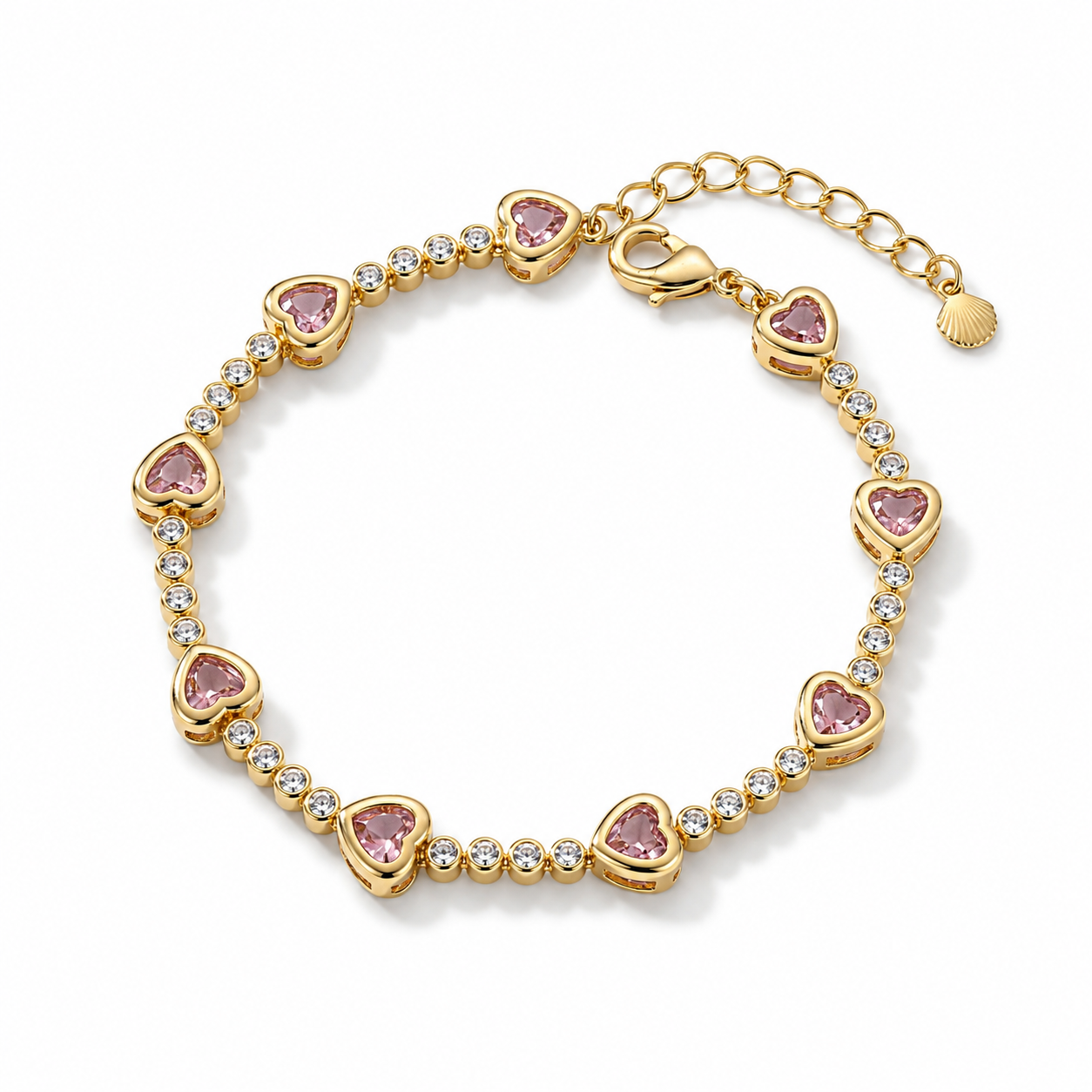 Blush Heart Tennis Bracelet
