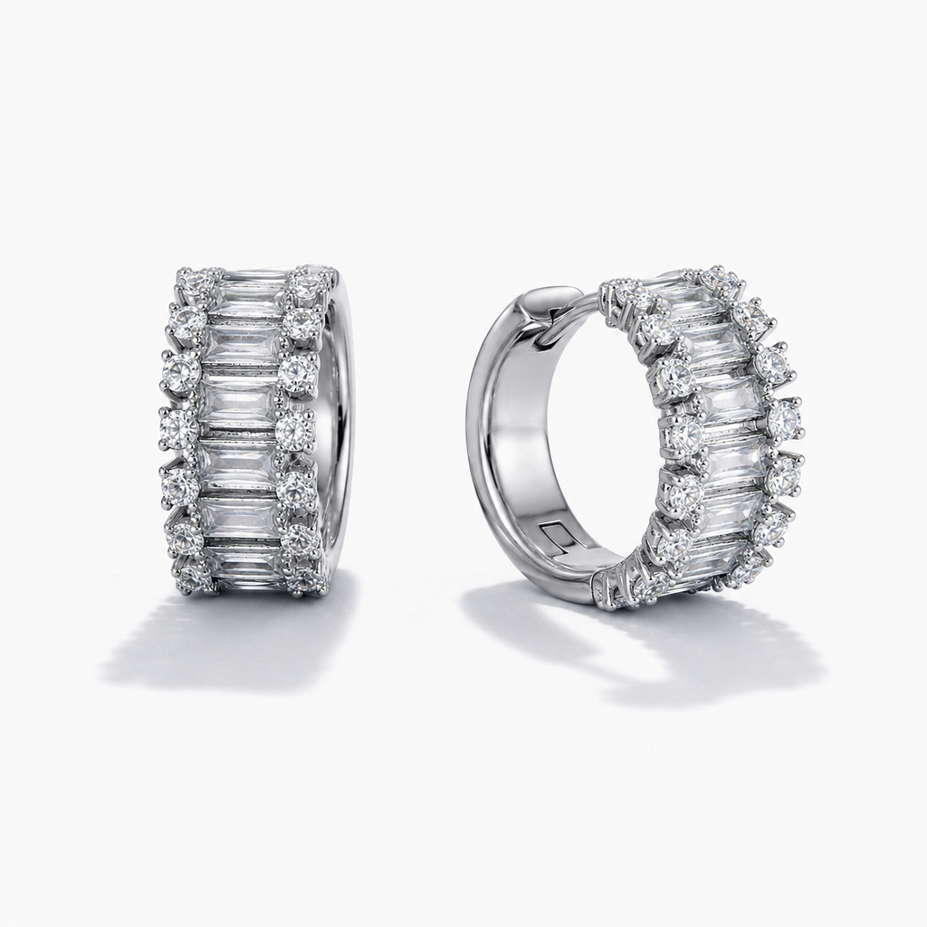 Radiance Baguette Hoops