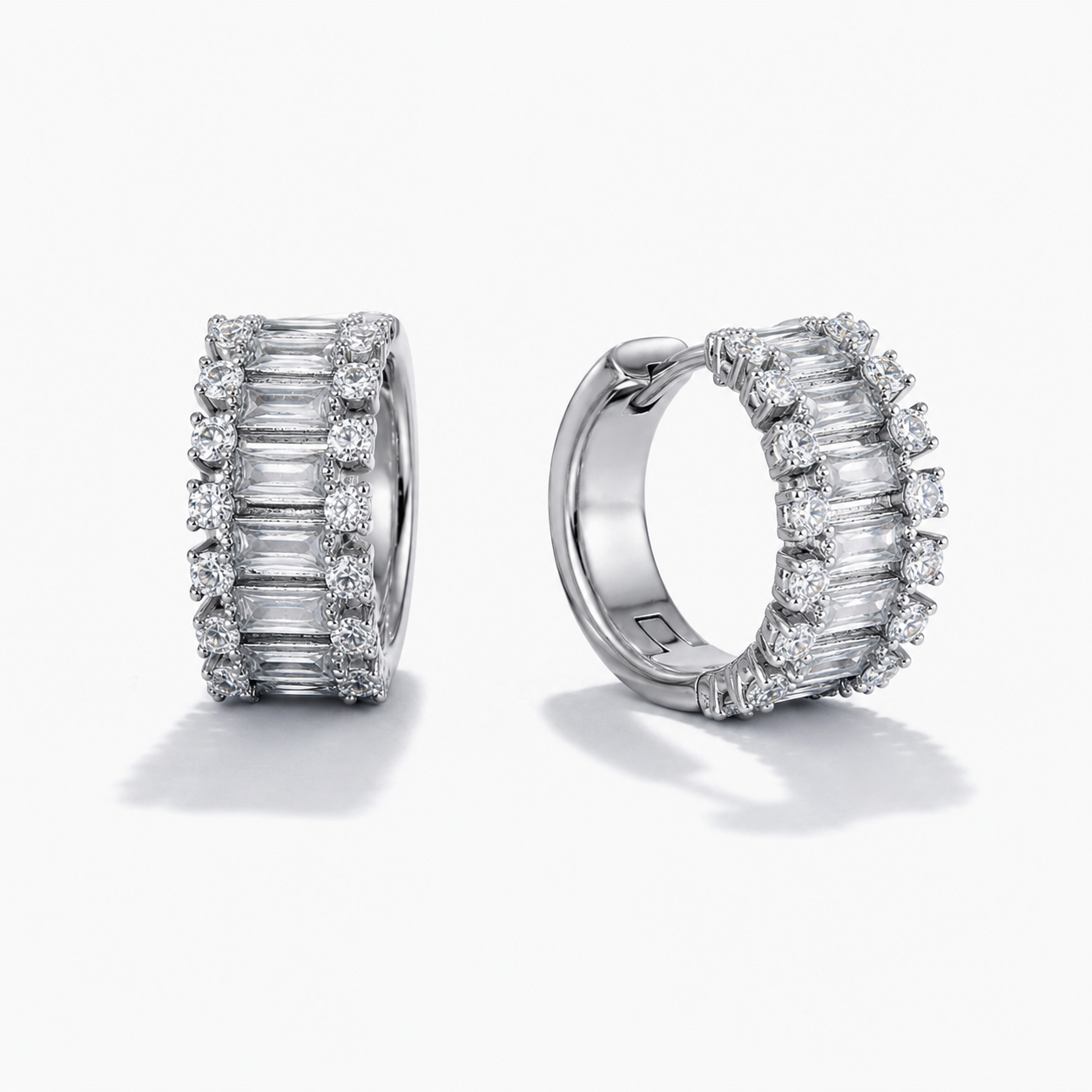 Radiance Baguette Hoops