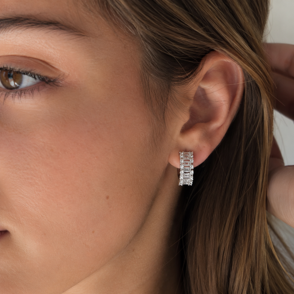 Radiance Baguette Hoops