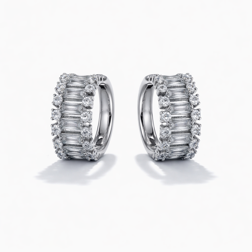Radiance Baguette Hoops