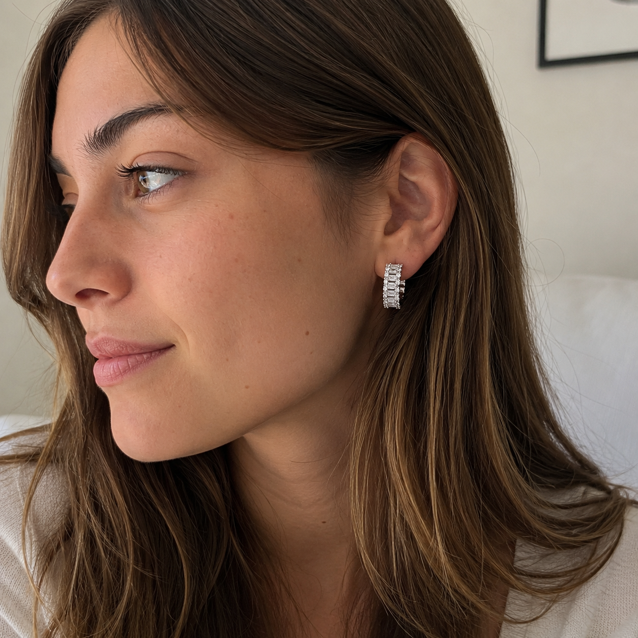 Radiance Baguette Hoops