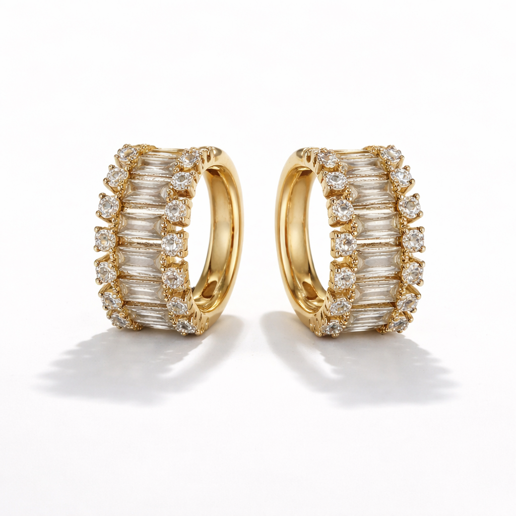 Radiance Baguette Hoops