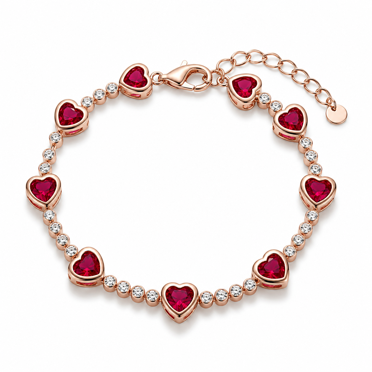 Blush Heart Tennis Bracelet