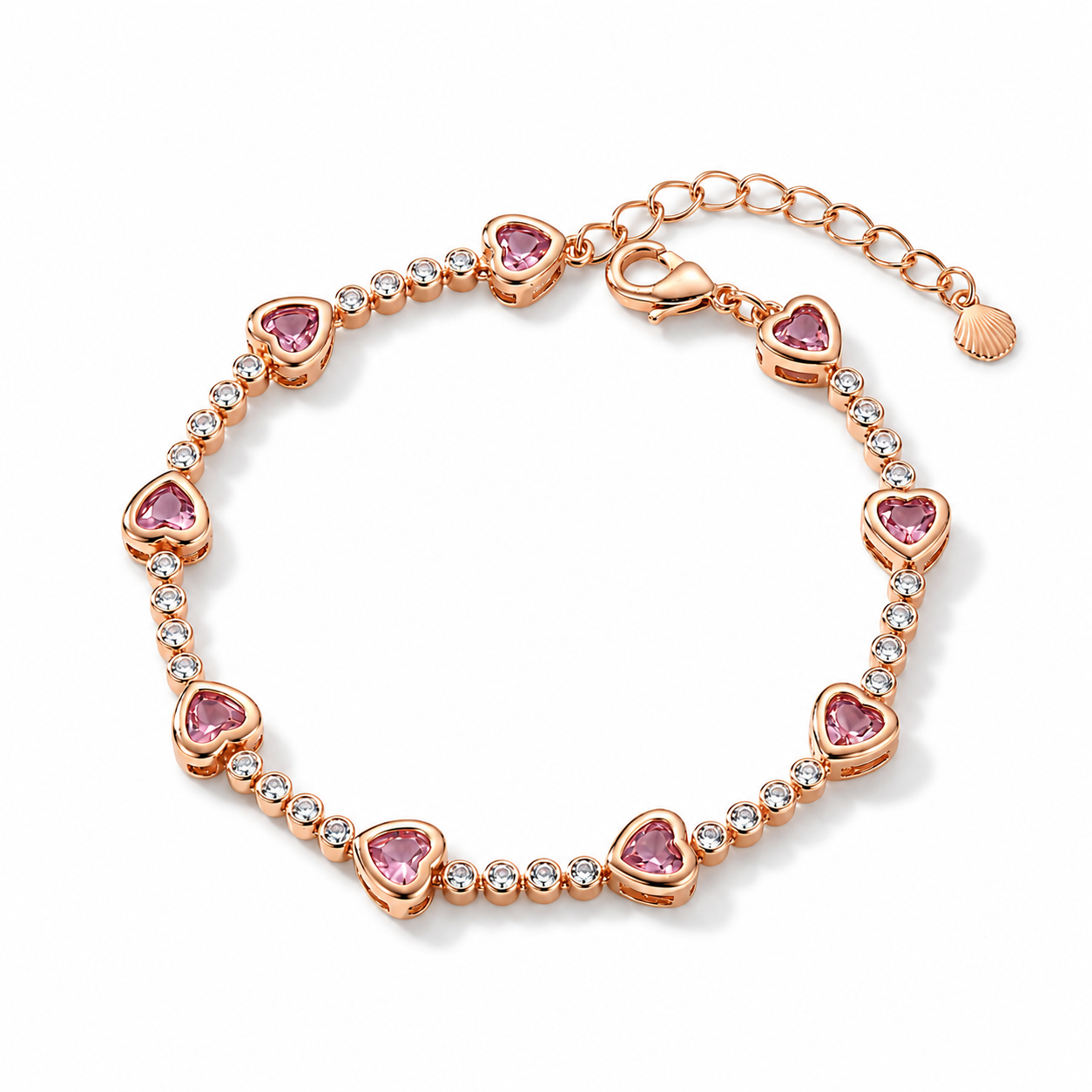 Blush Heart Tennis Bracelet