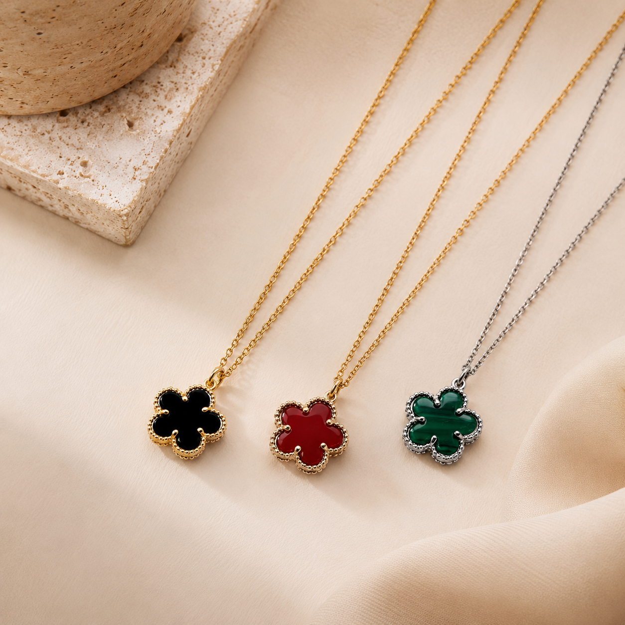 Aureva Clover Bloom Necklace- Gold Plated Necklace for Women