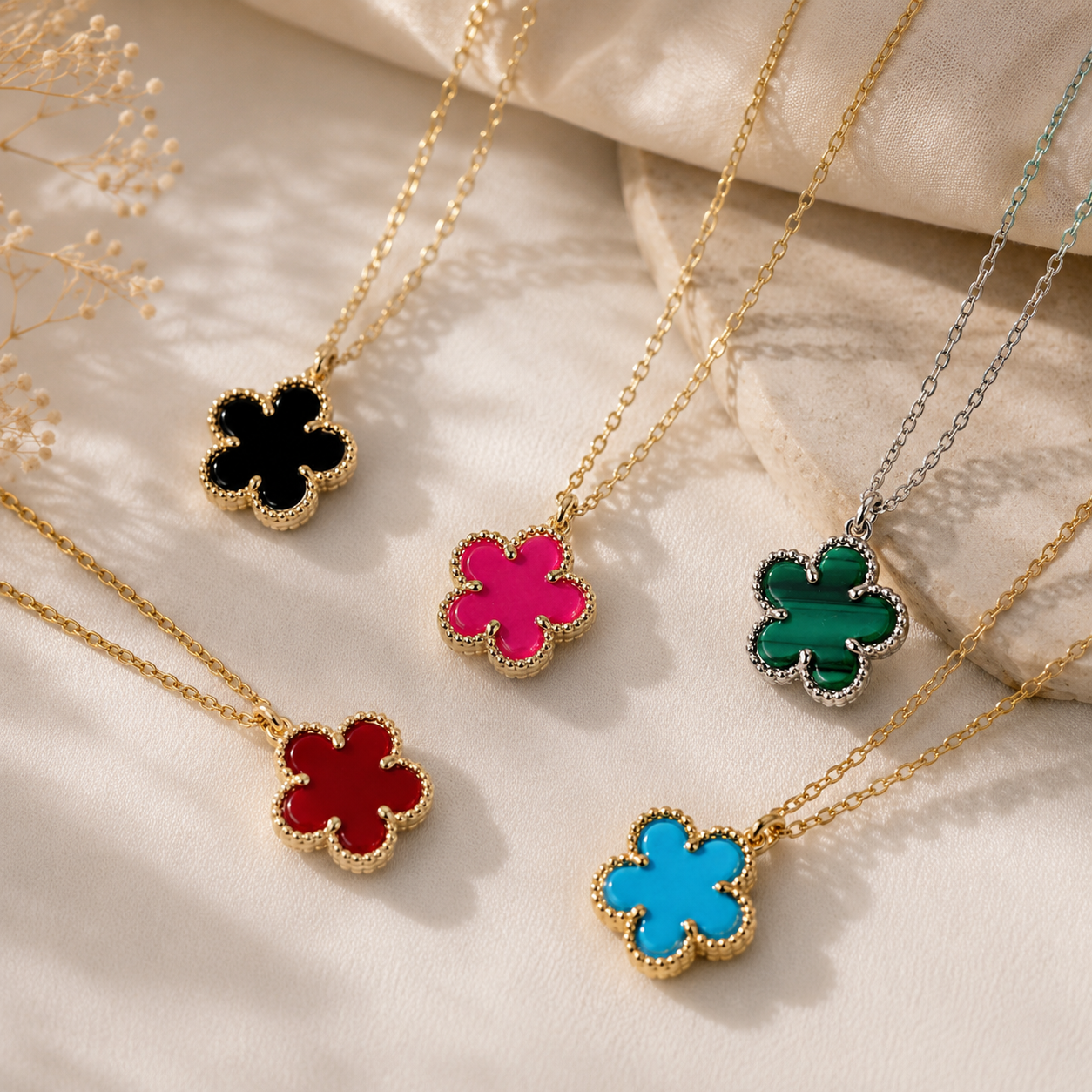Aureva Clover Bloom Necklace- Gold Plated Necklace for Women