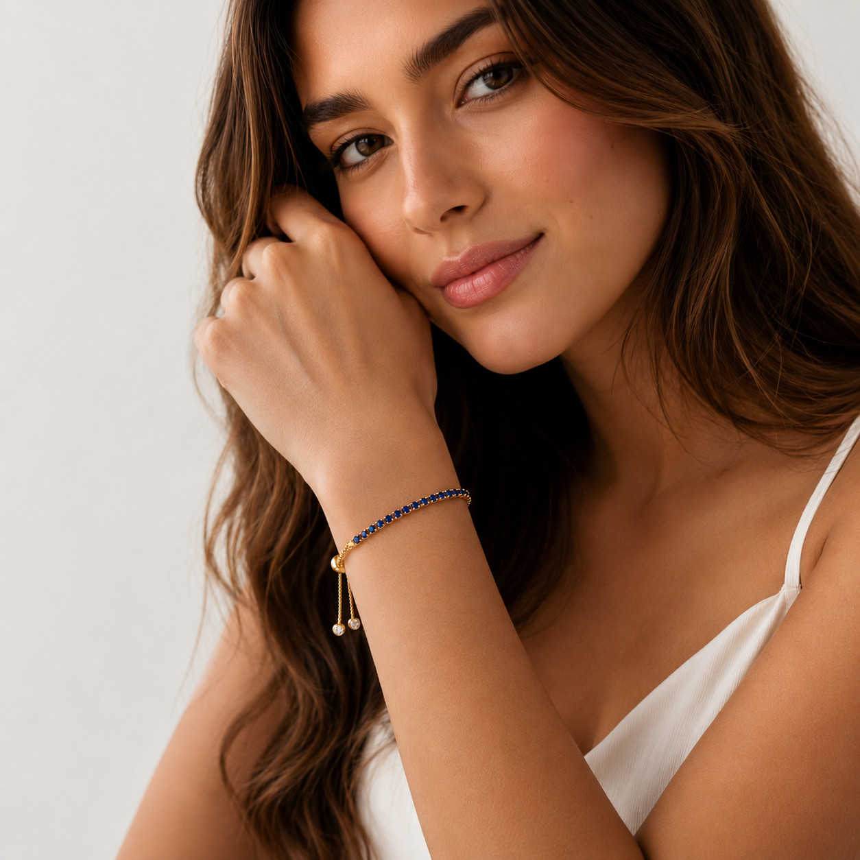 Aurora Tennis Bracelet- Gold Gemstone Bracelet for Women