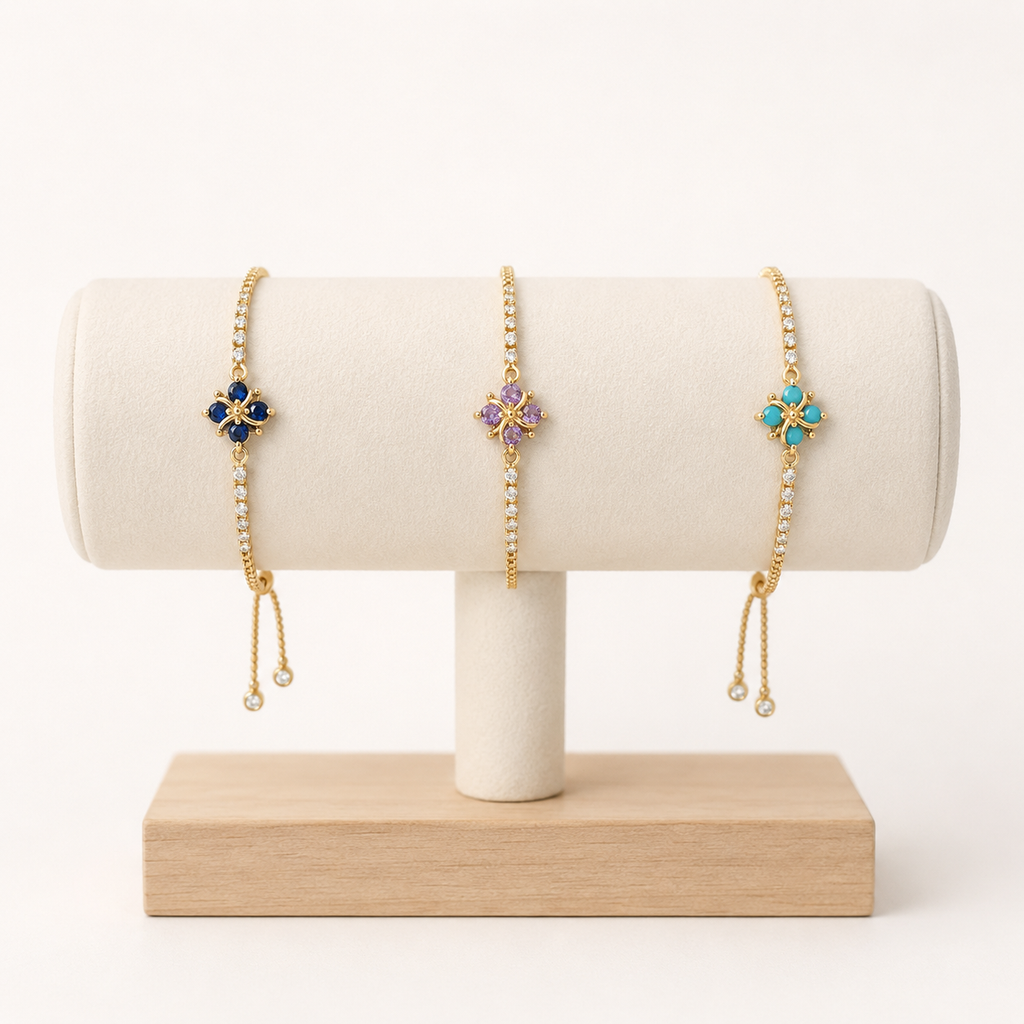 Bloom Tennis Bracelet- Gold Bracelet for Women