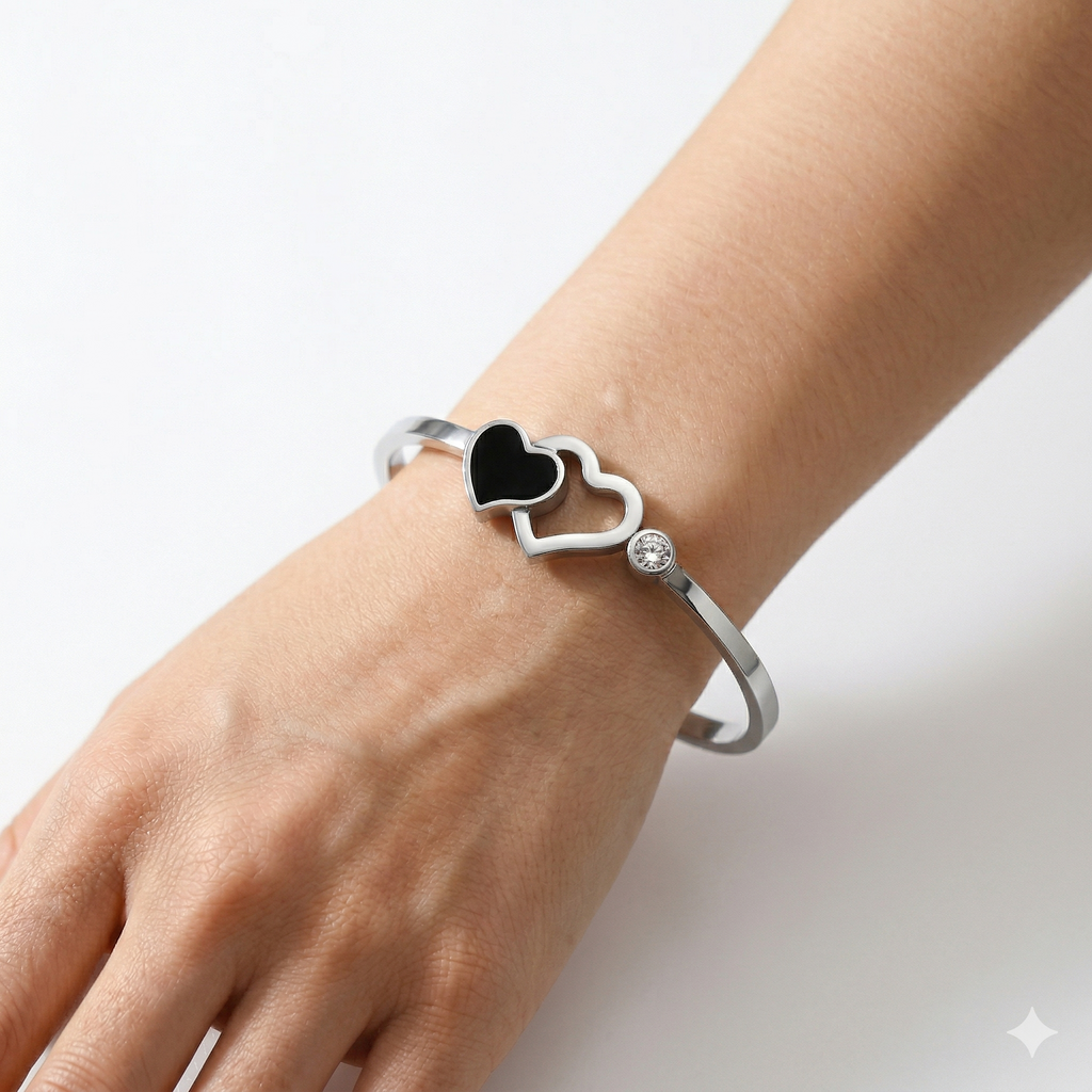 Aureva Elegant Double Heart Gold Bracelet