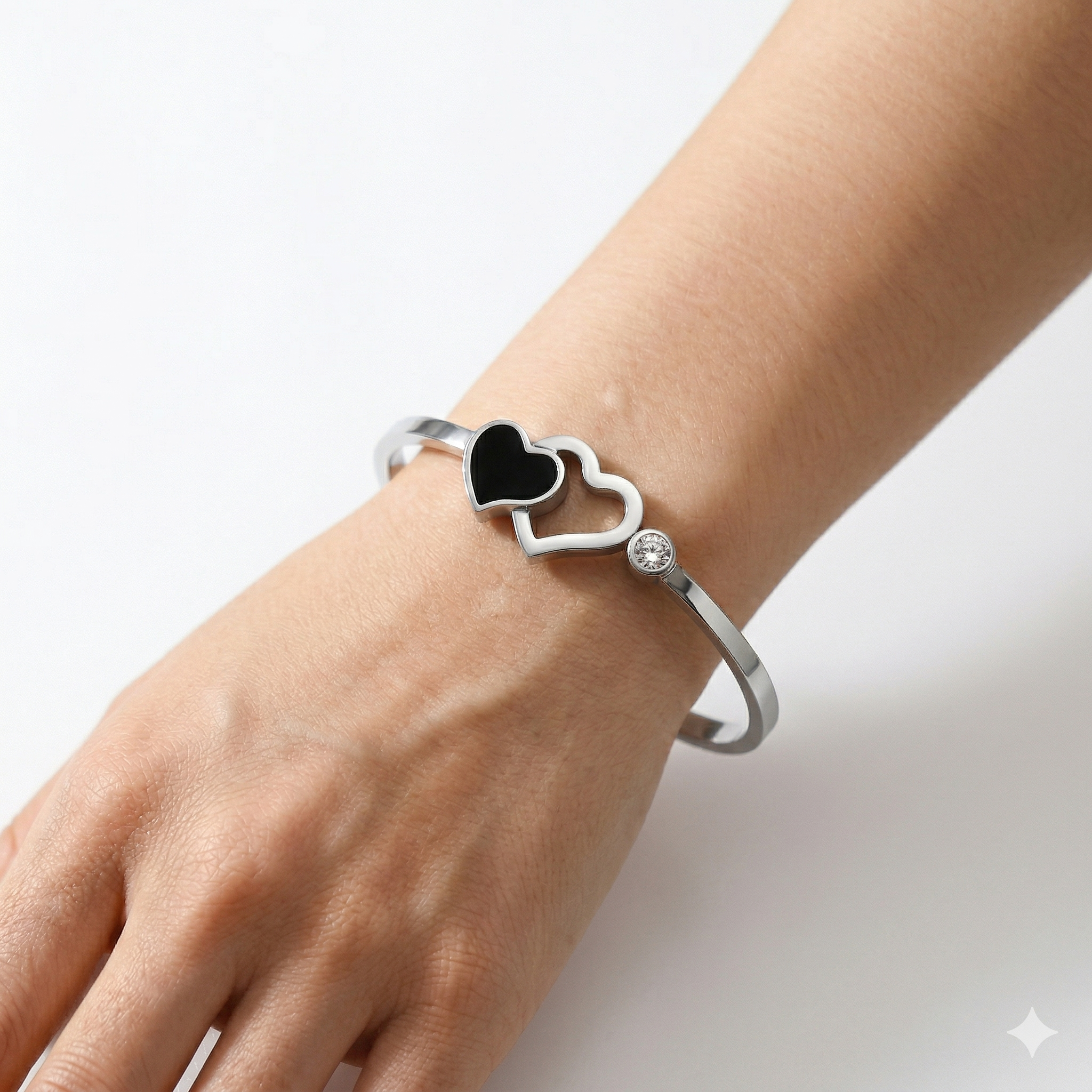 Aureva Elegant Double Heart Gold Bracelet