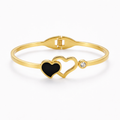 Aureva Elegant Double Heart Gold Bracelet