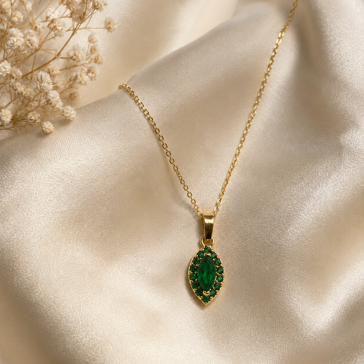 Aureva Twin Aura Gem Necklace- Gold Necklace for Women