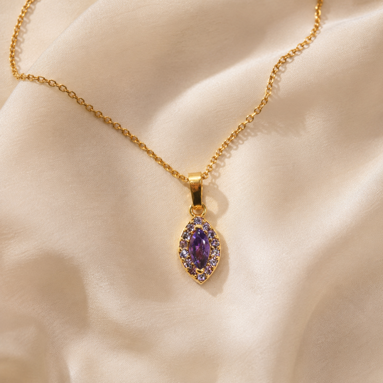 Aureva Twin Aura Gem Necklace- Gold Necklace for Women
